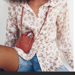 Zara silk button up shirt S